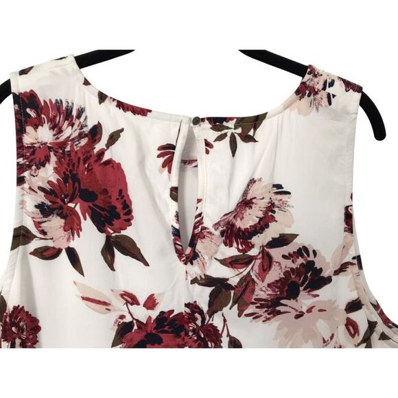 Maurices Dress Womens Size XXL White Floral Sleeveless Lined Keyhole Crew Neck - Picture 6 of 12